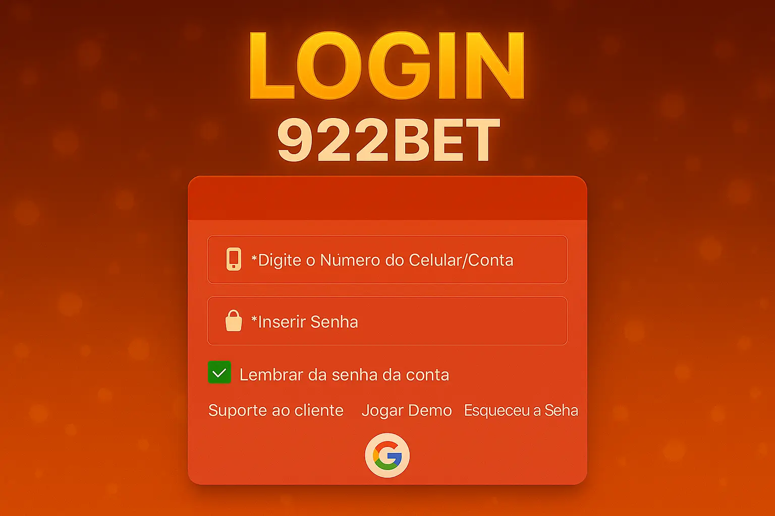 Criar uma nova Conta no plataforma 922BET